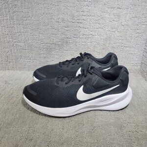 Nike Revolution 7 Men's Size US 11.5 Wide Black White Road Running Sneaker Shoes